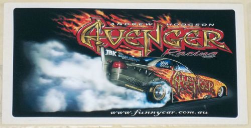 Andrew hodgson &#034;avenger&#034; alcohol funny car&#034; drag racing sticker!!--8 1/4&#034;x4 1/4&#034;