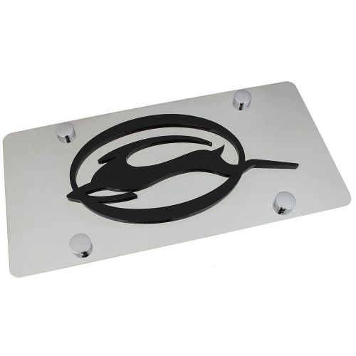 Chevy impala logo on polished stainless steel license plate