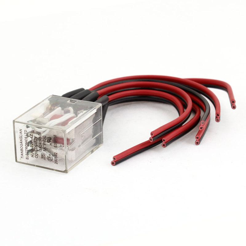 Car auto truck spst 4 pin relay socket harness wire 5a 12v dc