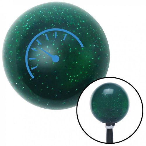 Blue instrument gauge green metal flake shift knob with 16mm x 1.5 insertboot