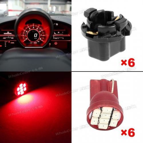 6xpc192 t10 8 3020 epistar red led smd 16mm w5w light car vehicle gauge lamp
