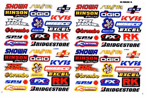 1 sheet new multi logo car motocross atv enduro bike racing decal sticker sk57