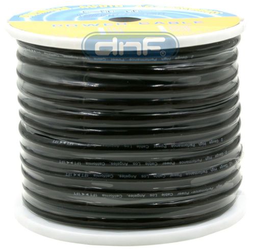 2 gauge 20 feet black see through power cable - free same day shipping!