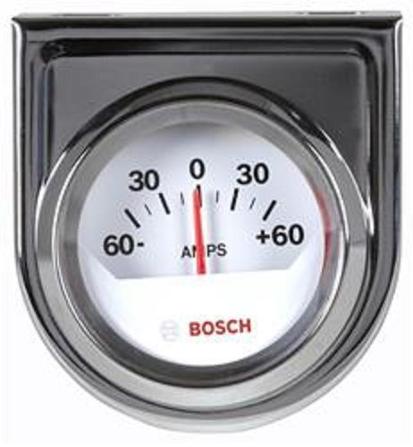 Bosch fst8204 2&#034; ammeter amp gauge  -60-0-+60 range white/chrome bezel new nib