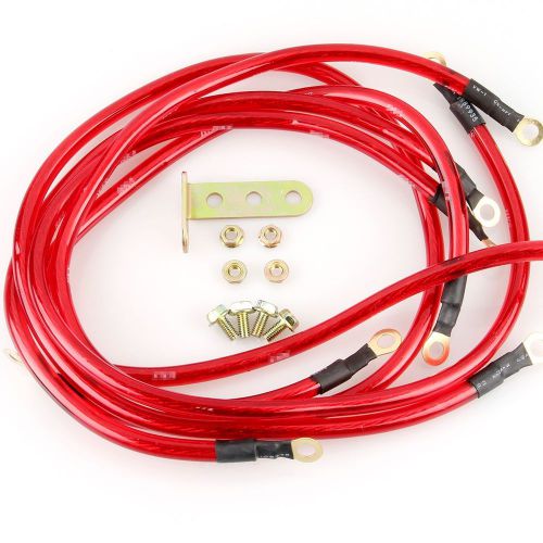 Car spec ground wire kit high performance earth system 5-point red 63/83/100cm