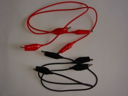 4 pc- 20 awg jumper wires with alligator clips at 21&#034; in red/black