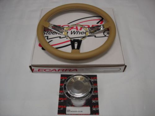 Lecarra tan mark iv leather steering wheel with adapter &amp; horn button