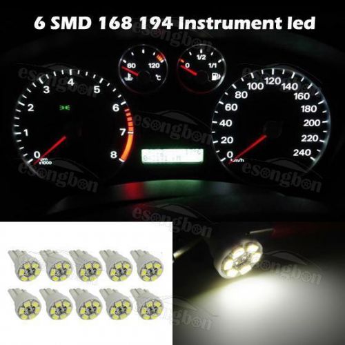10x t10 194 2825 w5w led pure white dome instrument speedometer car light lamp