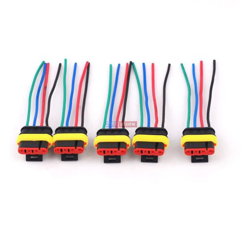 5 sets 4 pin car waterproof electrical connector plug harness wire awg marine