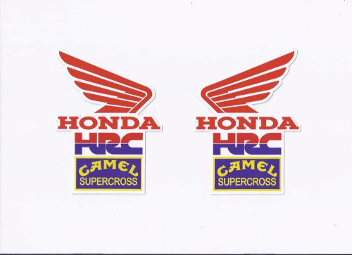 Honda hrc camel supercross 1980 stickers / decals die cut lot of 2