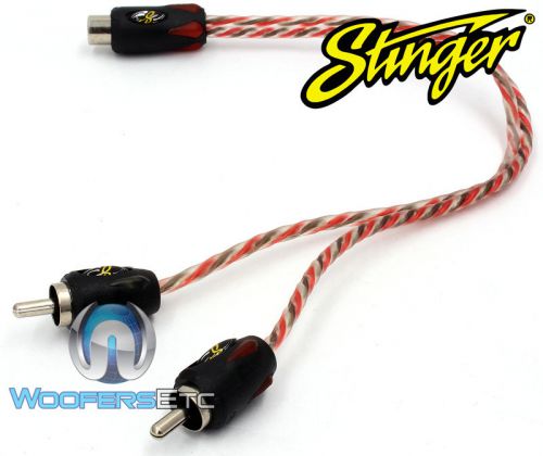 Stinger si42ym 2-channel 4000 rca y-adapter cable wire jack 2-male to 1-female