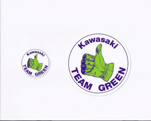 Kawasaki team green motocross style vintage decals / stickers die cut lot of 2