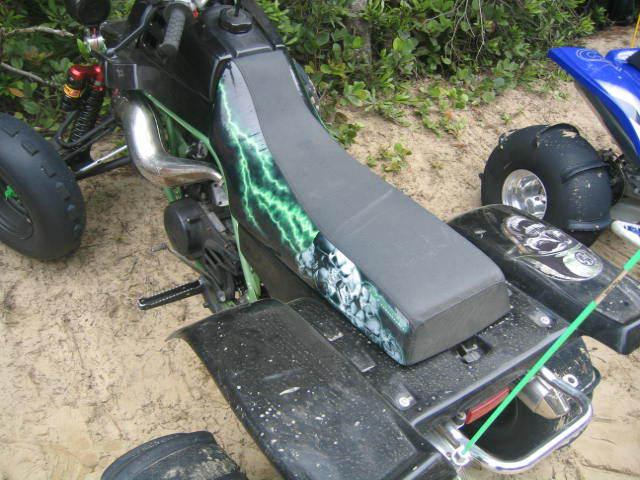 Yamaha banshee green skull pile seat cover  #ghg5976scblck6976