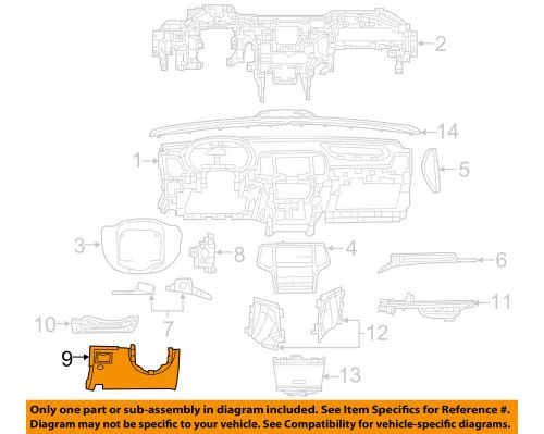 Jeep chrysler oem instrument panel dash-lower clmn cover 5mt27dx9aa