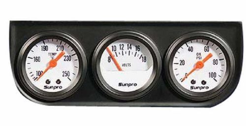Triple gauge set - white  faced oil pressure voltage water temp new