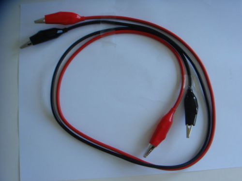2 pcs - jumper wires 10awg w/alligator clips @15&#034; red &amp; black