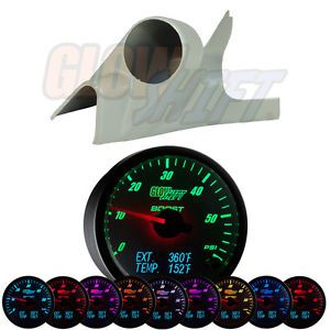 99-02 ford super duty gray gauge pod + 3in1 white boost w egt and temp gauge