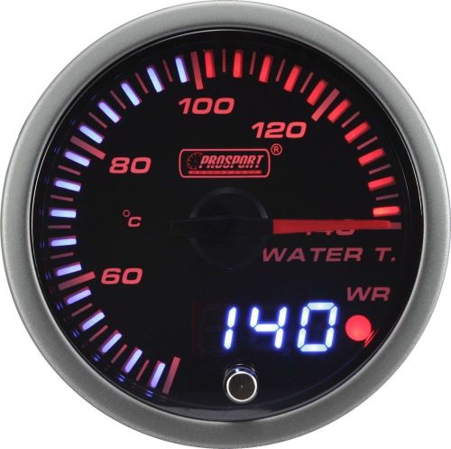Prosport 60mm jdm series amber red &amp; white led warning water temperature gauge c