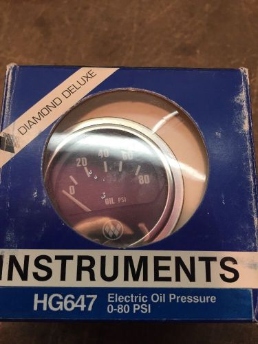Electro oil pressure gauge 0-80 psi ss white instruments hg647