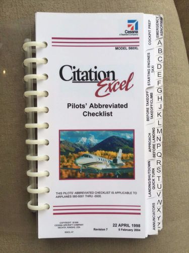 Cessna citation excel 560xl pilots abbreviated checklist rev 7 apr 1998 feb 2004