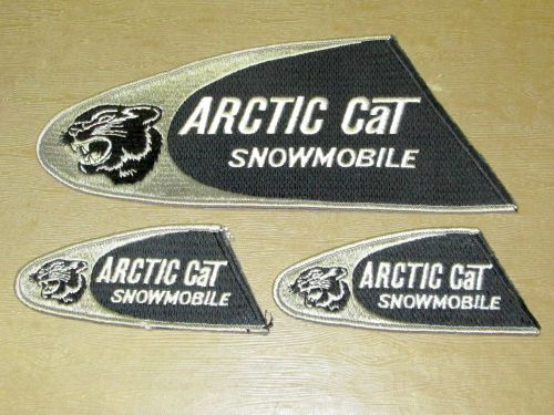 Vintage arctic cat snowmobile jacket patches, nos patches, 9 3/4&#034; &amp; 5&#034;