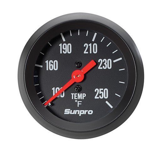 Sunpro cp8217 styleline mechanical water/oil temperature gauge - black dial