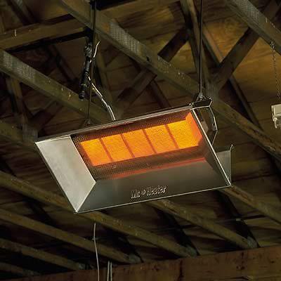 Mr. heater heater radiant propane garage/shop 40000 btu/hr. includes thermostat