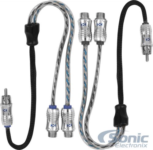 Nvx xix2f 2-pack of 1 male to 2 female y-adapter rca audio interconnect cables