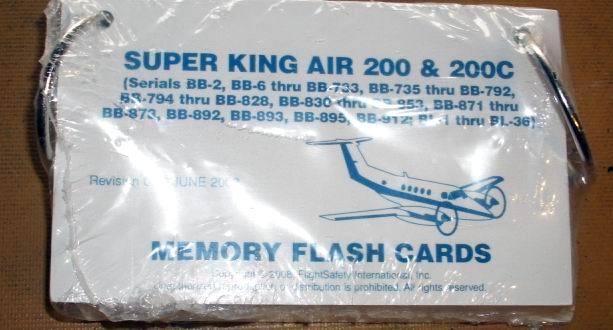 Beechcraft super king air 200 & 200c memory flash cards