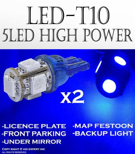 X2 blue t10 921 5 led super bright 5-smd license plate bulbs ql1 abls dot