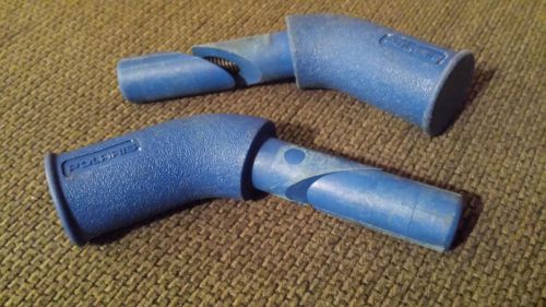 Set of polaris blue handlebar hooks