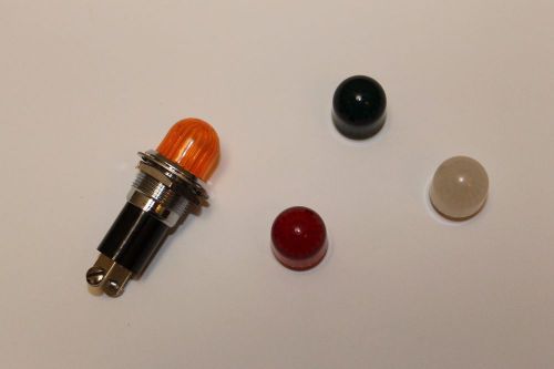 Vintage nos miniature 12 volt or 6 volt indicator light in chrome bazel hot rod