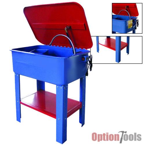 20 gallon parts cleaner washer w/ electric solvent pump tool multi-purpose shelf