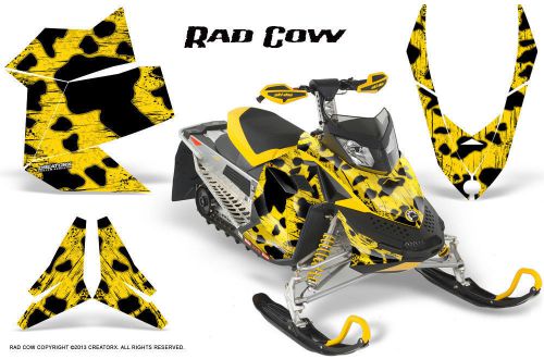 Ski-doo rev xp snowmobile sled creatorx graphics kit wrap decals rad cow y