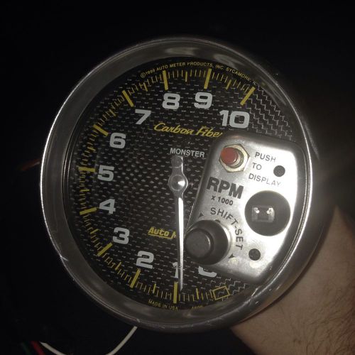 Autometer 4899 carbon fiber 5&#034; shift lite tachometer