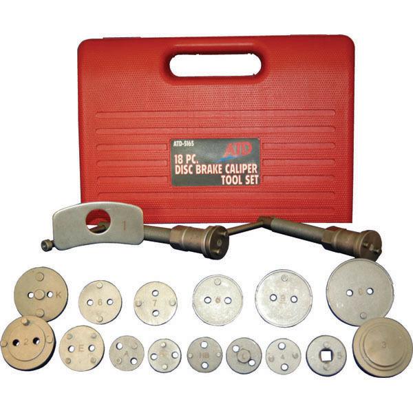 18 piece rear disc brake caliper set atd tools