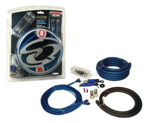 Stinger soundquest sqk0 1500 watt 1/0 awg guage amplifier wiring installl kit