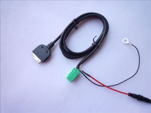 Ipod iphone audio input cable aux line for renault carminat radios 6pin mini iso