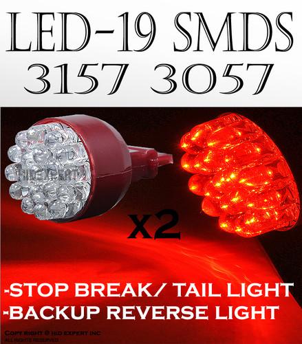 X2 3157 backup reverse 19x led super red light bulbs fast ship kt3abls dot