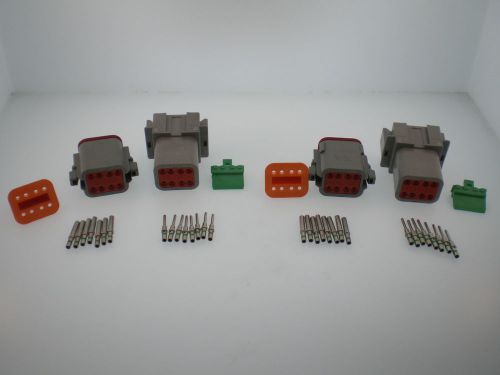 Deutsch dt gray 8 pos connector kit 16-14 contacts 2 sets #22