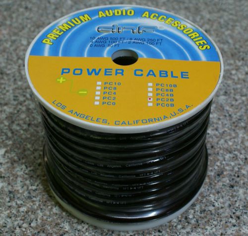 Power cable black 2 gauge 100 ft - free same day shipping!