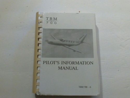 Pilot,s  manual  socata tbm 700