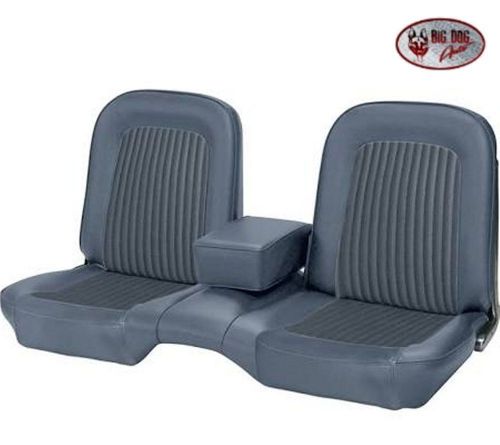 1968 ford mustang coupe front &amp; rear bench seat upholstery blue made by tmi