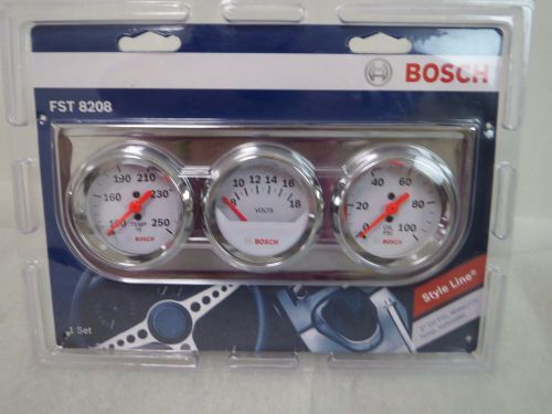 Bosch performance style line 2&#034; triple gauge kit white  fst8208