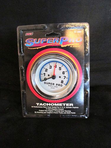 Superpro tachometer 3 1/2&#034; white face #1260