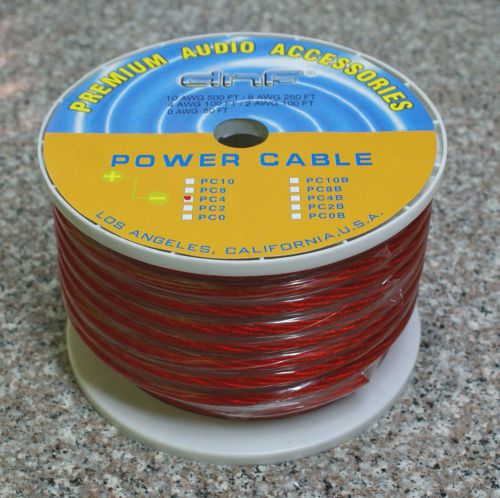 Power cable red 4 gauge 100 ft - free same day shipping!