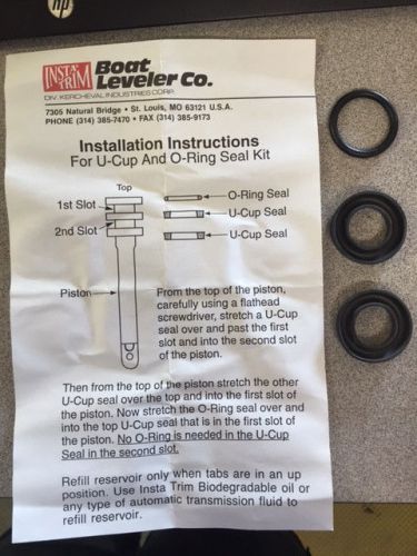 Boat leveler u cup and o ring seal kit