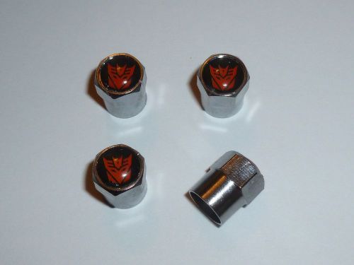 Transformers decepticon logo valve stem caps covers - set of 4 a3