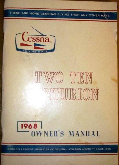 1968 cessna 210  centurion owner's manual