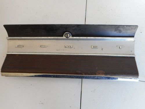 1964 65 ford mercury comet deluxe locking glove box door w/ trim script wood